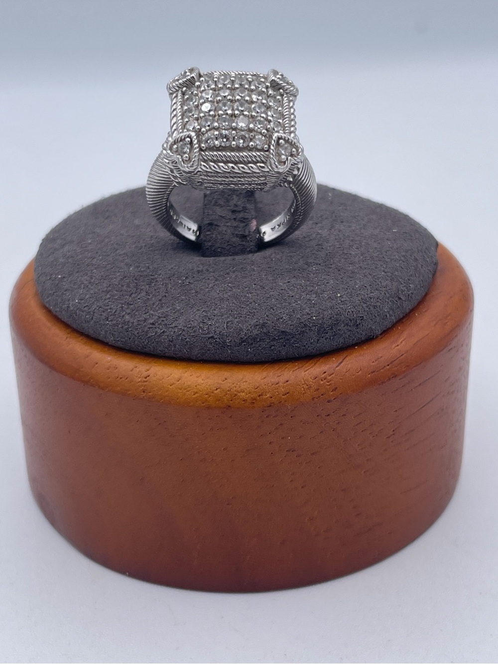 Judith Ripka Sterling Silver 925 CZ Pavé Statement Ring Size 5 Thailand